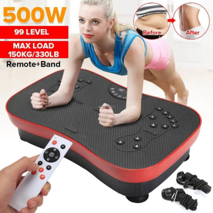 500W Vibration Exercise Platform – Body Fitness Massager with Remote (220V)